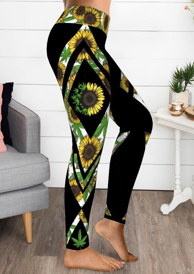 

Sunflower Yoga Fitness Sports Activewear Leggings - Black, 496740