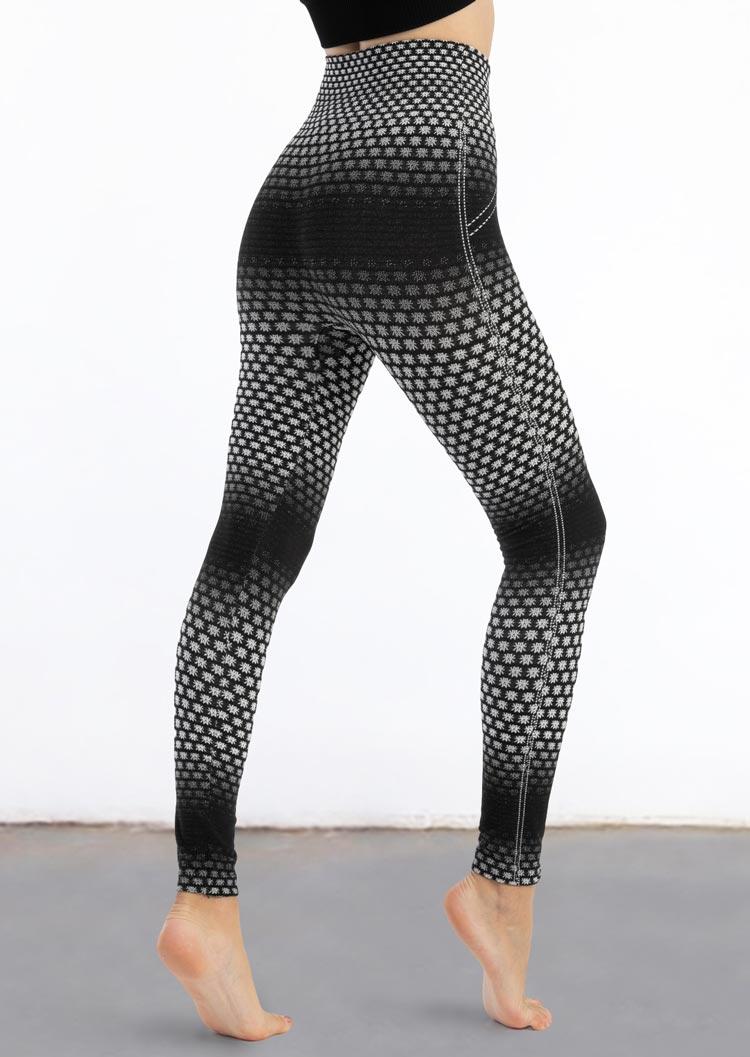 

Floral Gradient High Waist Skinny Leggings - Black, 496947