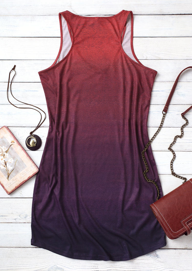 Gradient Sleeveless Mini Dress