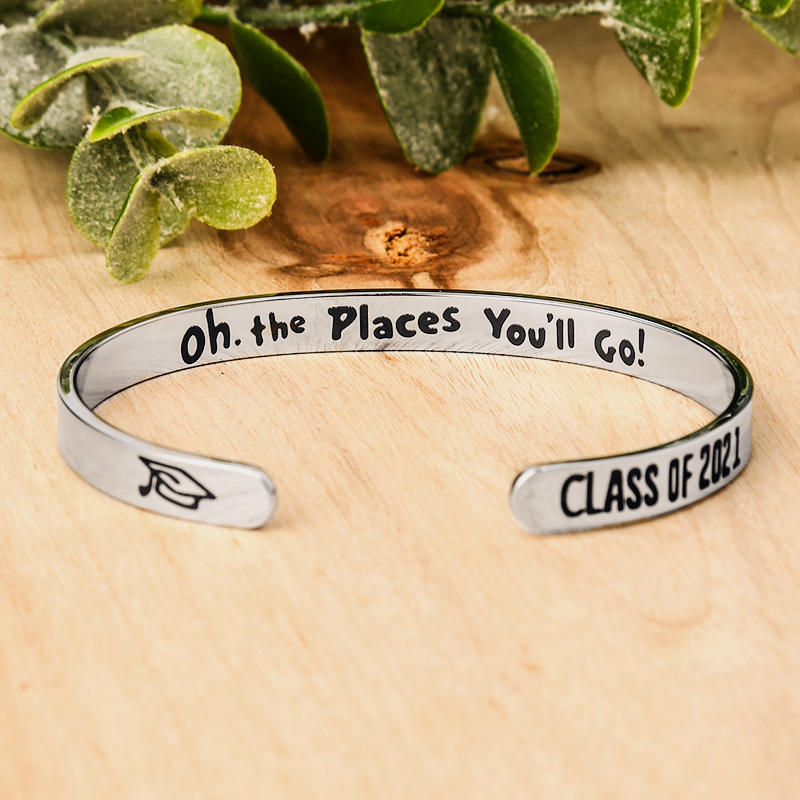 

Class Of 2021 Graduation Commemorative Stainless Steel Bracelet, Pattern2, 497311