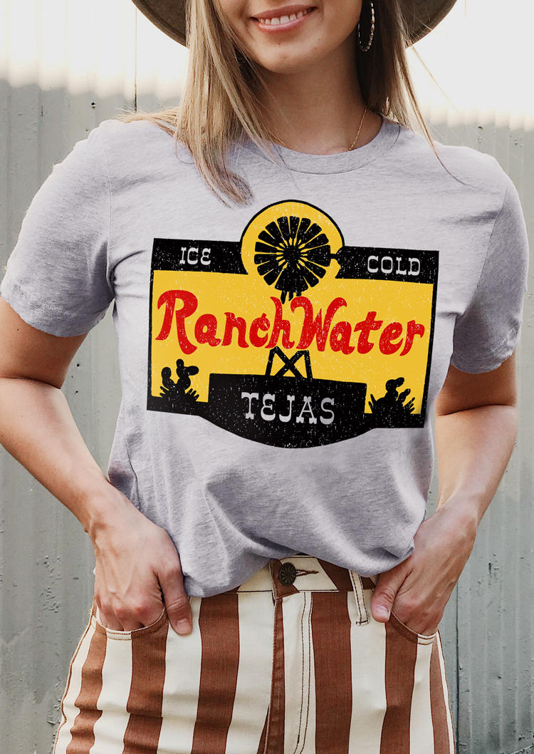 

Ice Cold Ranch Water O-Neck T-Shirt Tee - Light Grey, 496474