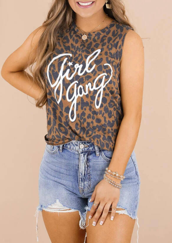 

Girl Gang Star Leopard Tank without Necklace, 468650