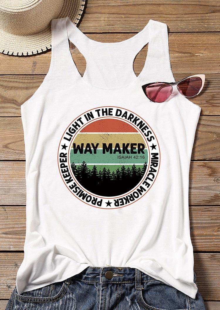 

Light In The Darkness Way Maker Racerback Tank - White, 498440