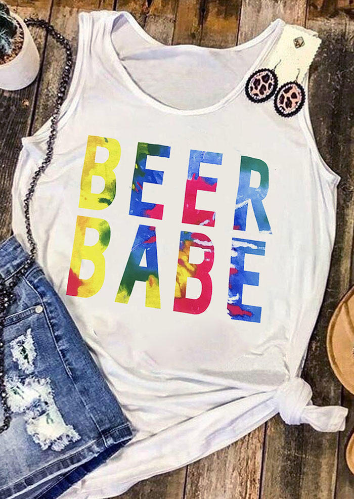 Beer Babe O-Neck Tank - White