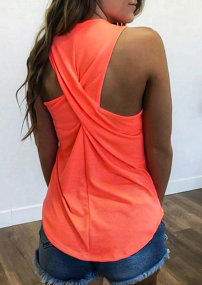 

Criss-Cross Ruffled Casual Tank - Orange, 465349