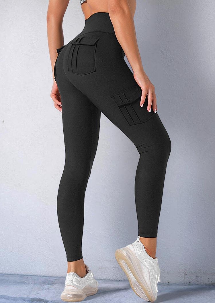 black gym leggings with pocket