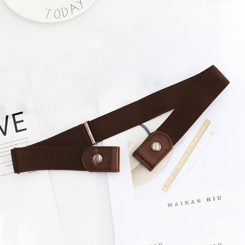 

Comfortable Invisble Buckle Elastic Belt, Brown, 499131