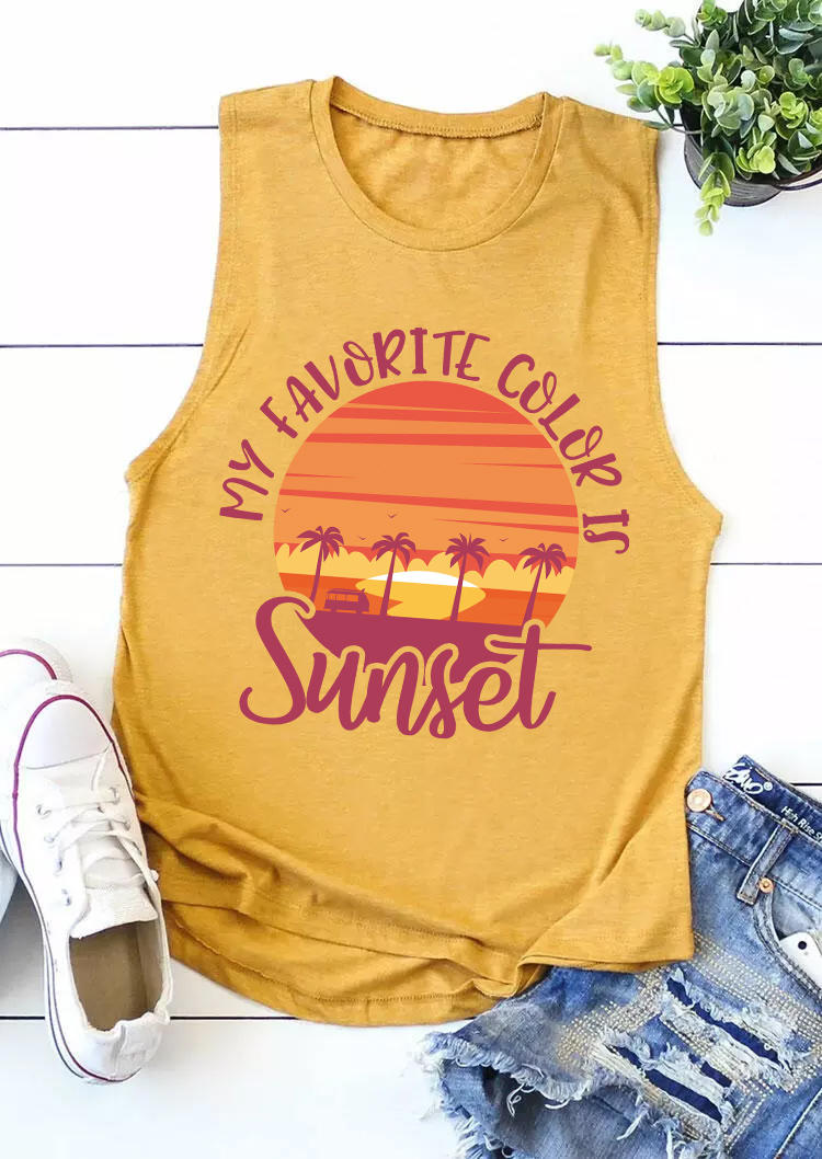 

My Favorite Color Is Sunset Casual Tank - Yellow, 499346