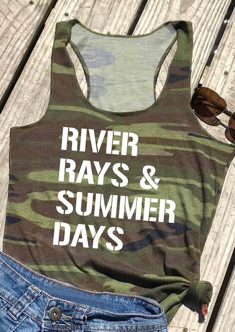 

River Rays & Summer Days Camouflage Racerback Tank, 499017