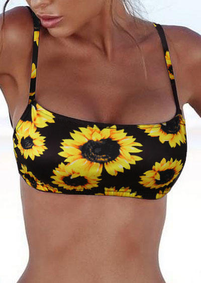 

Sunflower Adjustable Strap Crop Top - Black, 499329