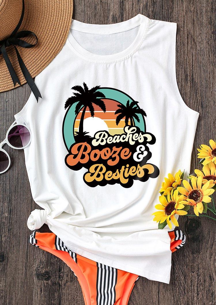

Beaches Booze & Besties Casual Tank - White, 499388