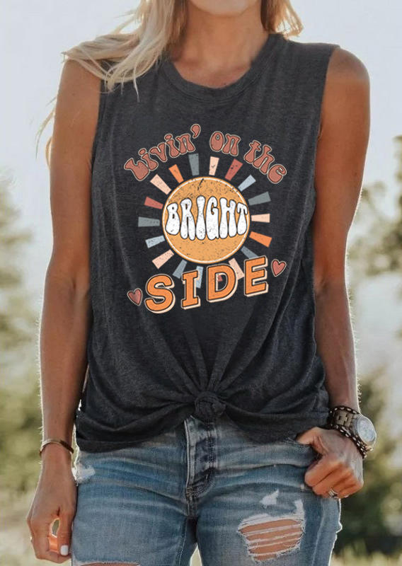 

Livin' On The Bright Side Sun Heart Tank - Dark Grey, 499526