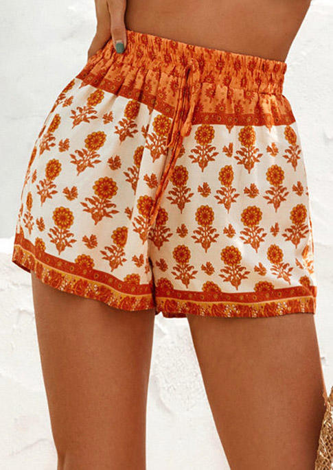 

Sunflower Drawstring High Waist Shorts - Orange, 499650