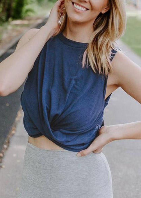 

Twist Sleeveless O-Neck Tank - Royal Blue, 499368
