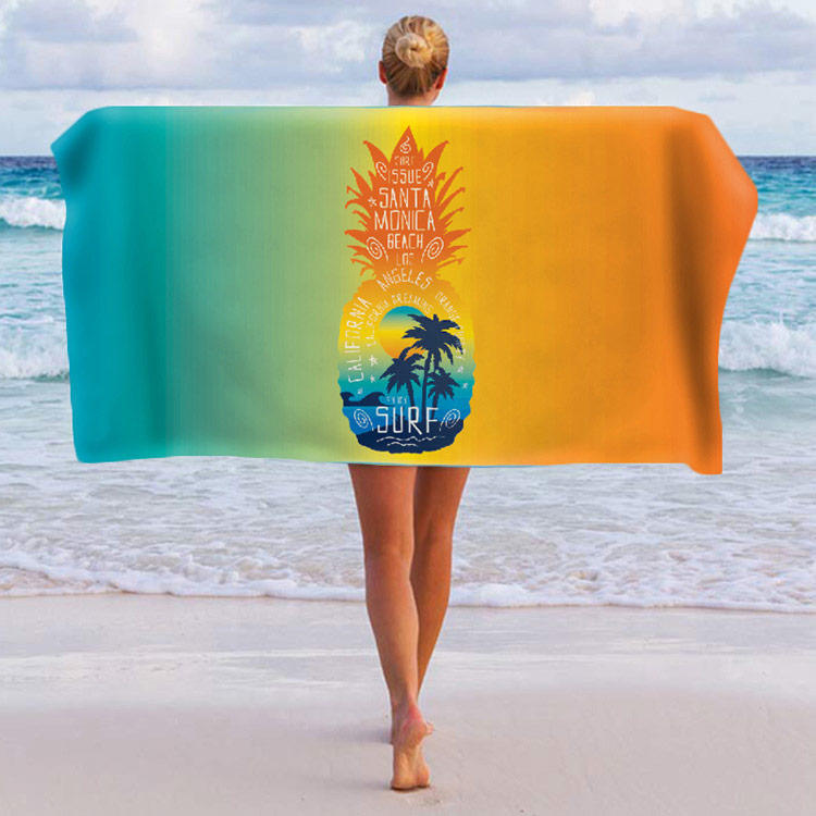 

Portable Gradient Pineapple Quick-Drying Travel Beach Towel, Multicolor, 500545