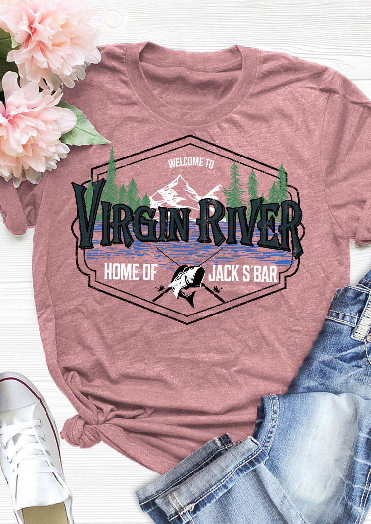

Virgin River Mountain O-Neck T-Shirt Tee - Cameo Brown, 500737