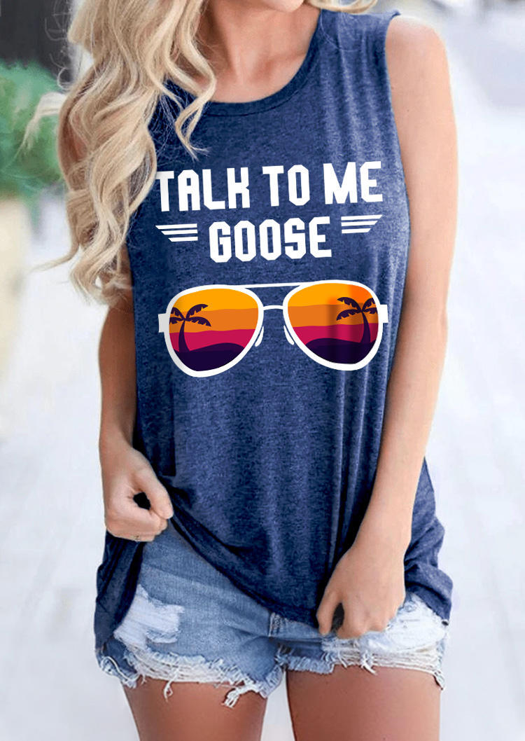 

Talk To Me Goose Glasses Tank - Royal Blue, 501208