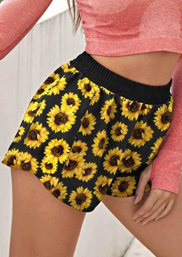 

Sunflower Elastic Waist Casual Shorts - Black, 501223