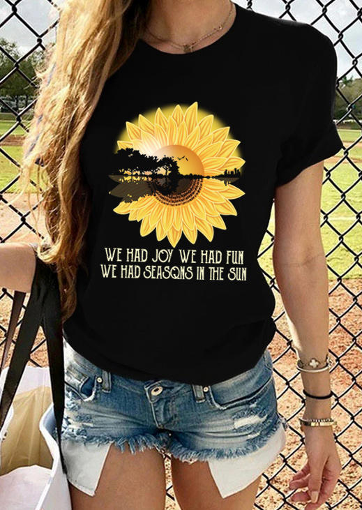 

Sunflower We Had Seasons In The Sun T-Shirt Tee - Black, 501565