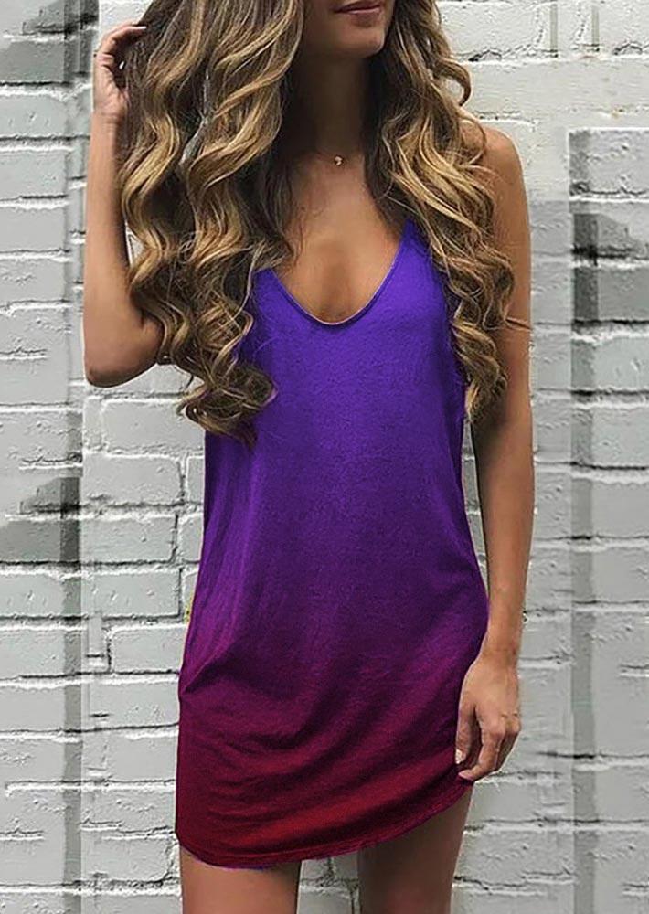 

Gradient Sleeveless Mini Dress, Multicolor, 497445
