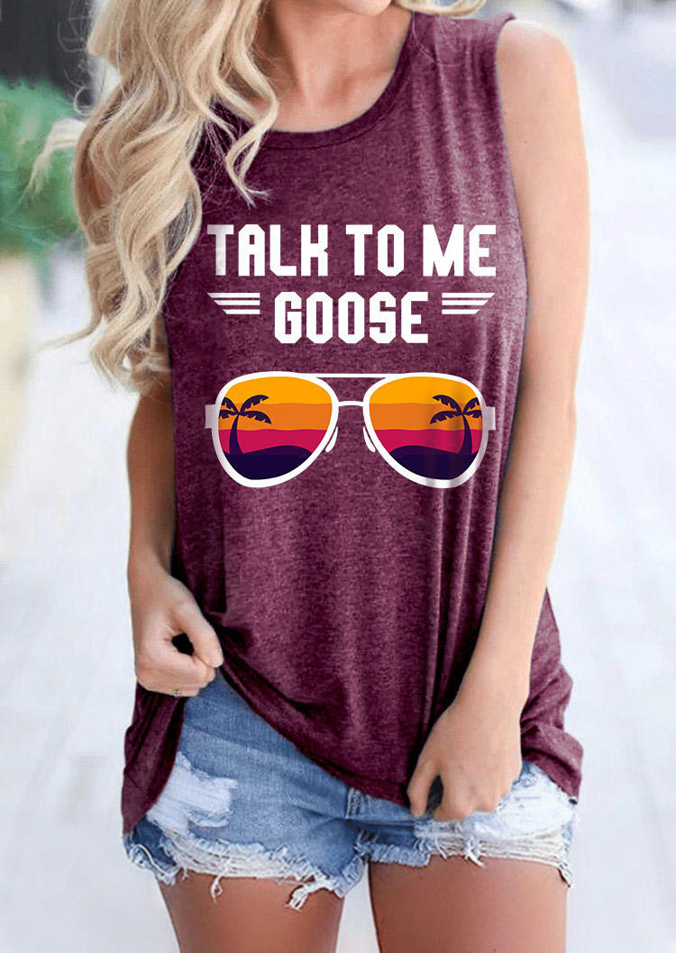 

Talk To Me Goose Glasses Tank - Purple, 501813