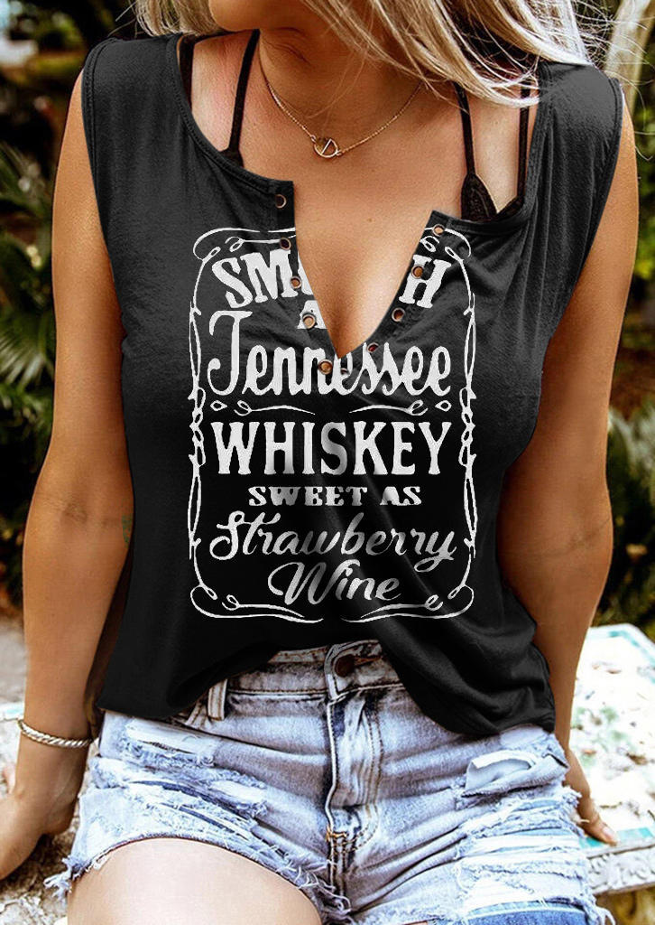 Whiskey Sweet As Strawberry Wine Casual Tank - Black