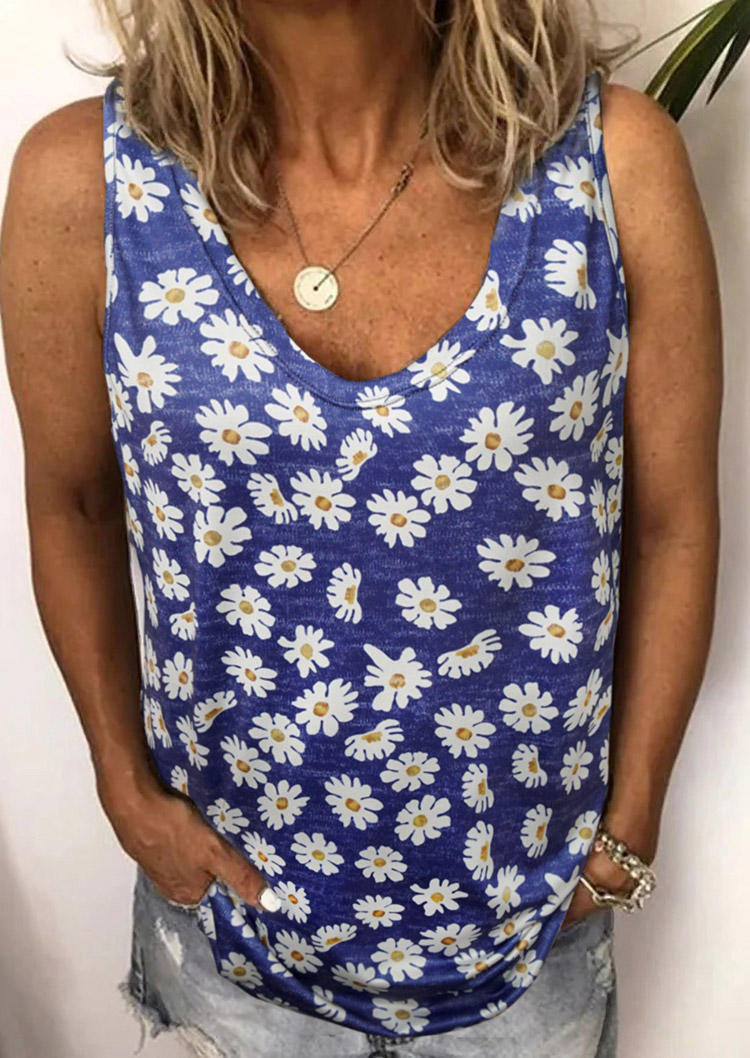 

Daisy O-Neck Casual Tank - Blue, 501600