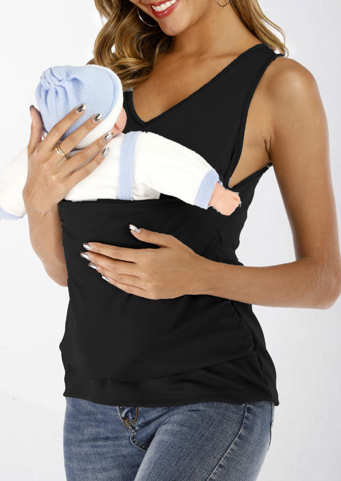 

Baby Wrap Carrier V-Neck Tank - Black, 502144