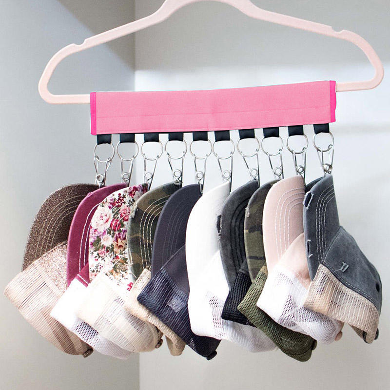 

Multi-Functional Foldable Cap Organizer Hanger, Pink, 502504