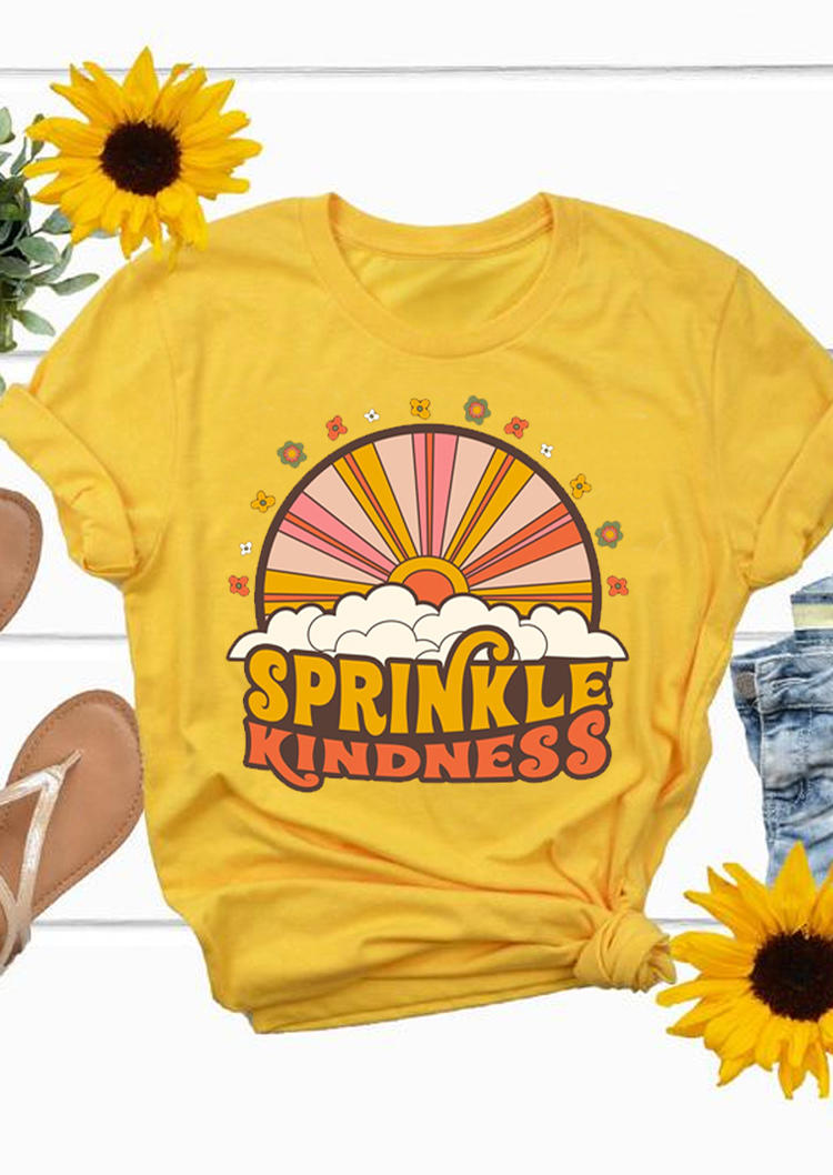 

Sprinkle Kindness Floral T-Shirt Tee - Yellow, 502590