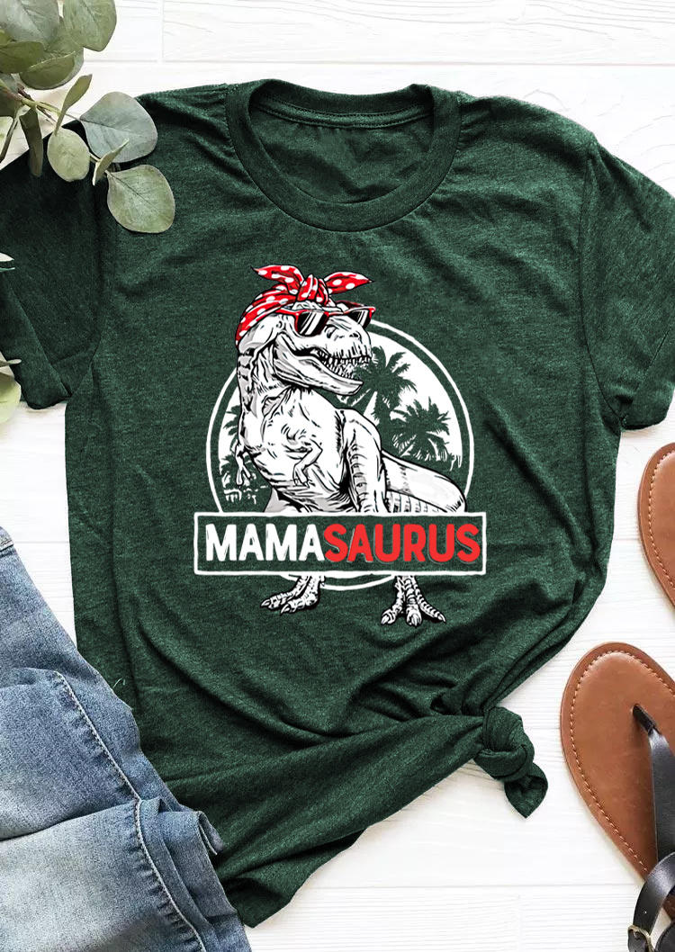 

Mama Saurus Polka Dot T-Shirts Tee - Dark Green, 502872