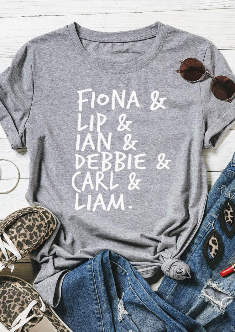 

Fiona Lips Ian Debbie Carl Liam T-Shirt Tee - Gray, 502973