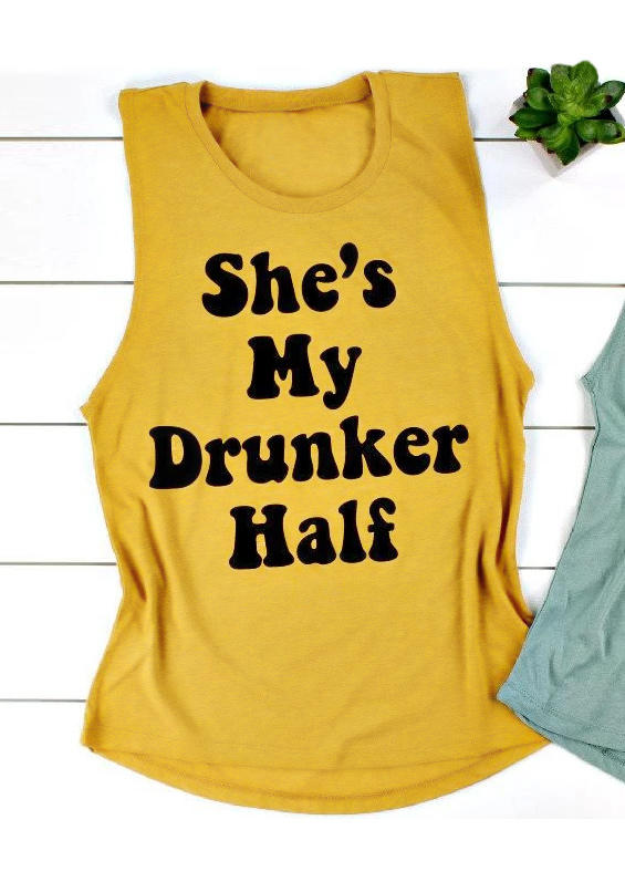 

She's My Drunker Half Tank - Yellow, 501467