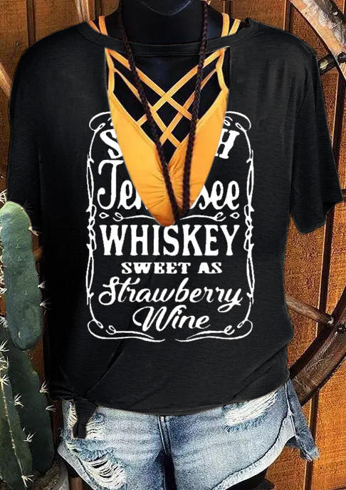 

Tennessee Whiskey Sweet As Strawberry Wine Blouse without Camisole - Black, 503448