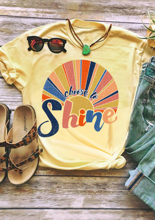 

Choose To Shine O-Neck T-Shirt Tee - Yellow, 503510