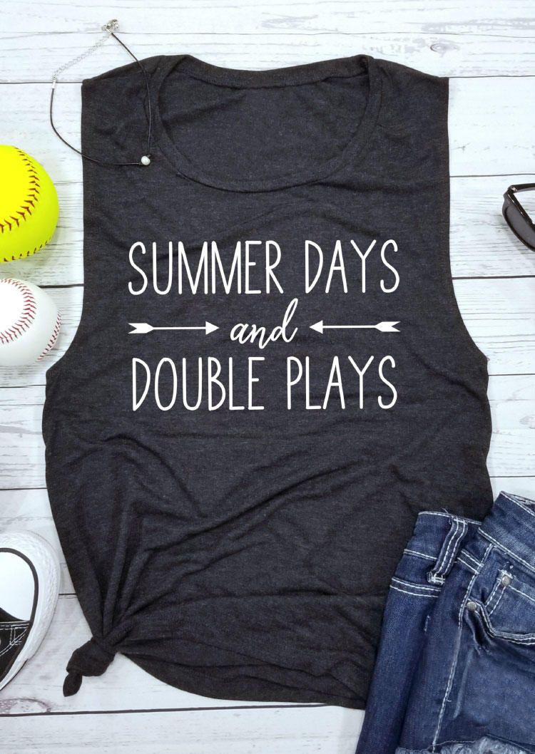 

Summer Days And Double Plays Casual Tank - Dark Grey, 502980