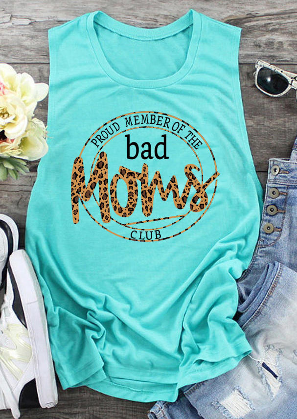 

Proud Member Of The Bad Moms Club Leopard Tank - Cyan, 503343