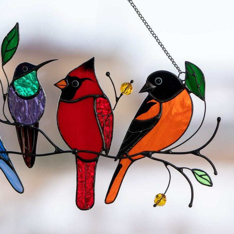 Birds Stained Window Hangings