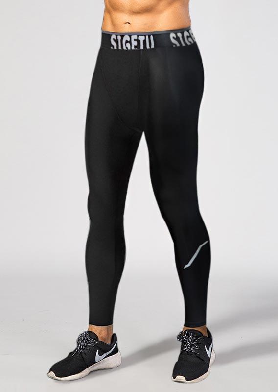 

Men Quick-Drying Yoga Fitness Running Activewear Leggings - Black, 498925
