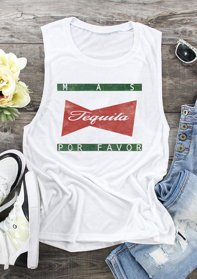

Mas Tequila Por Favor Casual Tank - White, 503247
