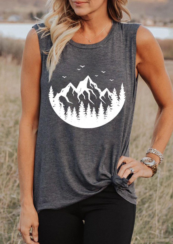 

Mountain Tree Bird Camping Casual Tank - Dark Grey, 503389