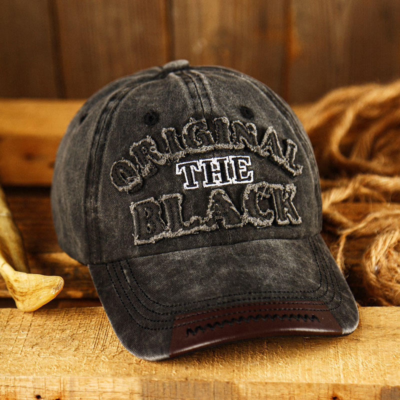 Original The Black Distressed Adjustable Baseball Cap Bellelily