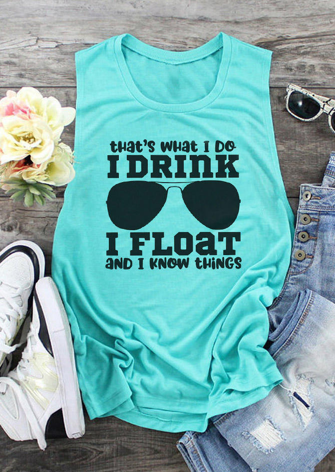 

I Drink I Float Glasses Tank - Lake Blue, 503873