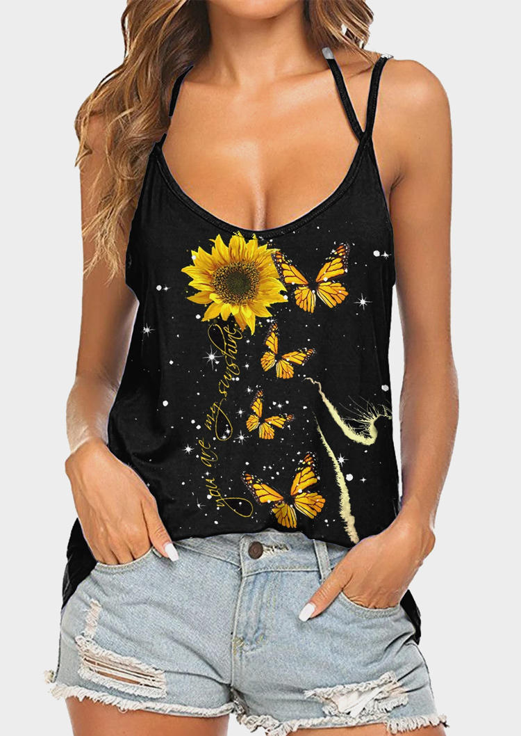 

Sunflower You Are My Sunshine Butterfly Camisole - Black, 503925