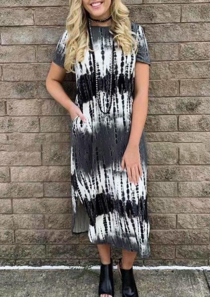 

Gradient Tie Dye Slit Midi Dress, Multicolor, 504092