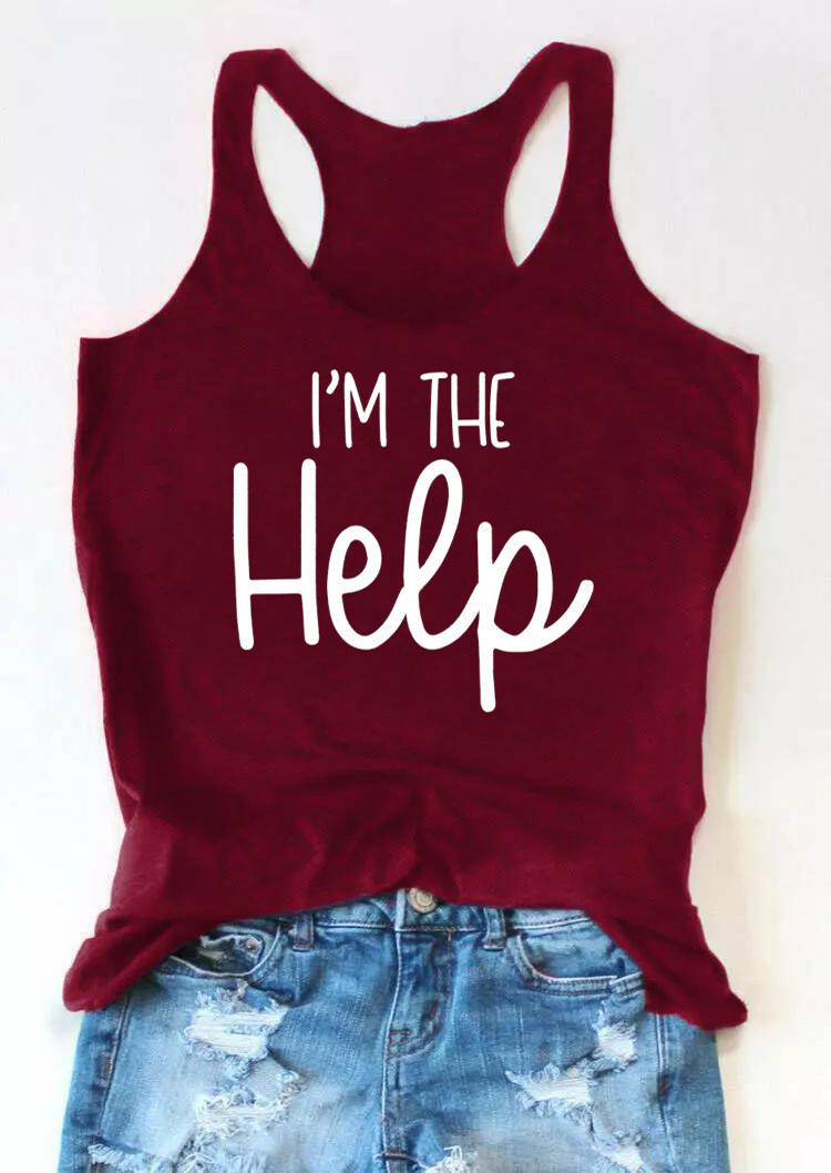 

I'm The Help O-Neck Racerback Tank - Burgundy, 504626