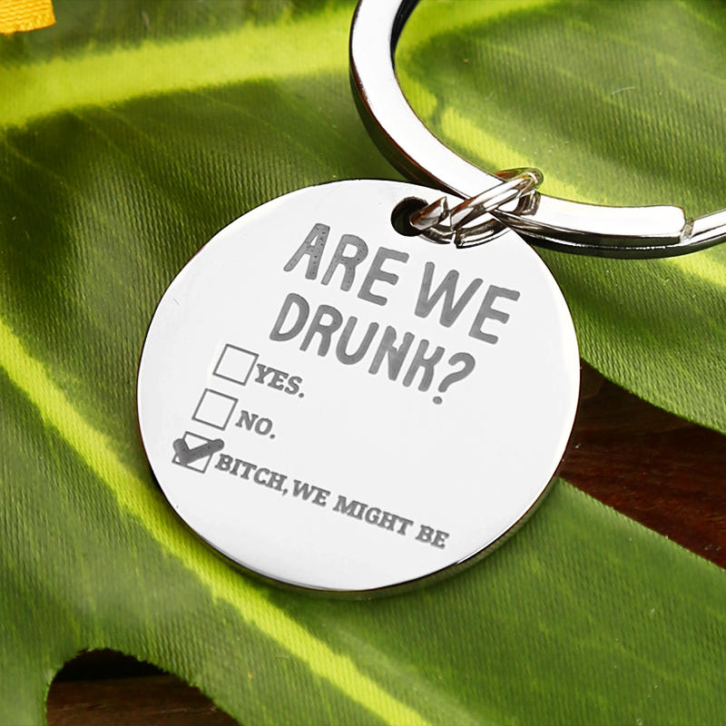

Are We Drunk Keychain - Silver, 504721