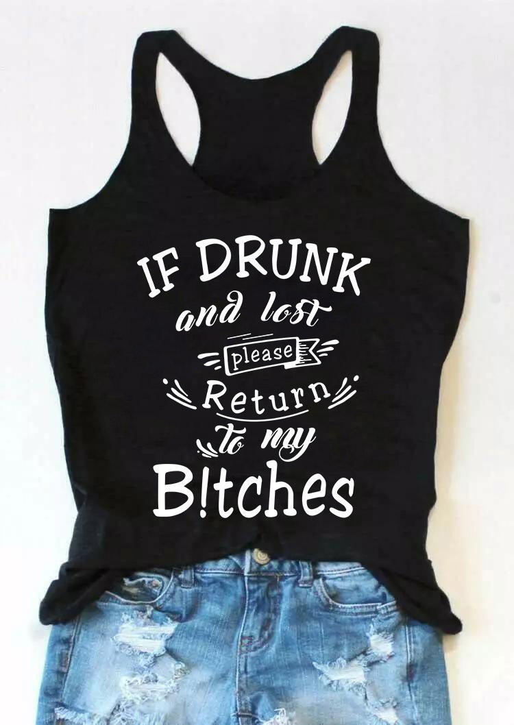 

If Lost And Drunk Please Return to My B!tches Racerback Tank - Black, 504489