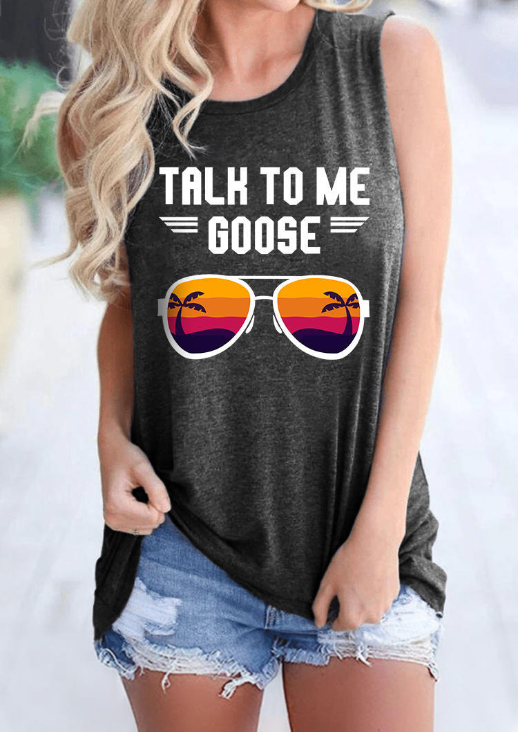 

Talk To Me Goose Glasses Tank - Dark Grey, 504809