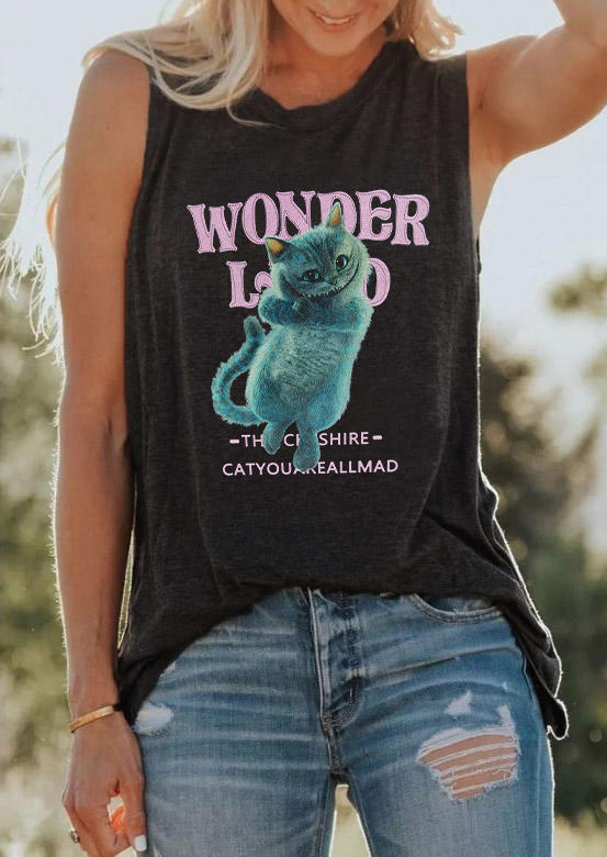 

Wonderland The Cheshire Cat You Are All Mad Tank - Dark Grey, 505040